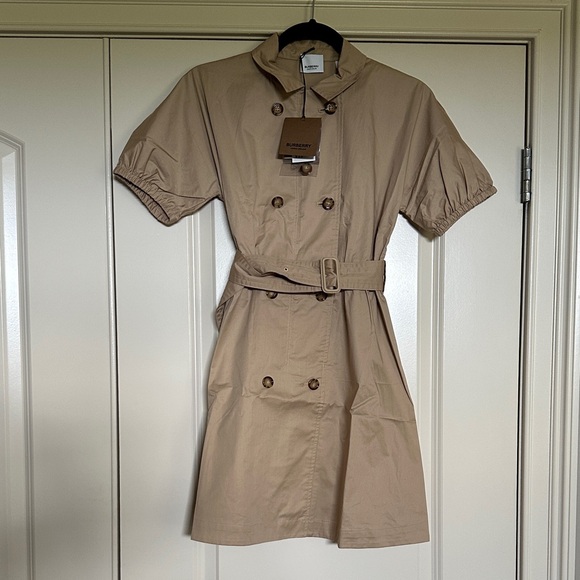 Burberry kids Beige Double-Breasted trench coat style dress girls